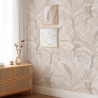 Carta da parati floreale elegante per soggiorno Bosco Tropicale Beige Saldi