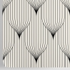 Carta da parati geometrica design vintage bianca e nera Art Déco Stock