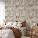 Papier peint beige élégant à motif floral pour chambre à coucher Feuilles Edera Vente