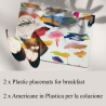 Set 2 tovagliette americane colorate plastificate lavabili Pennellate Vendita