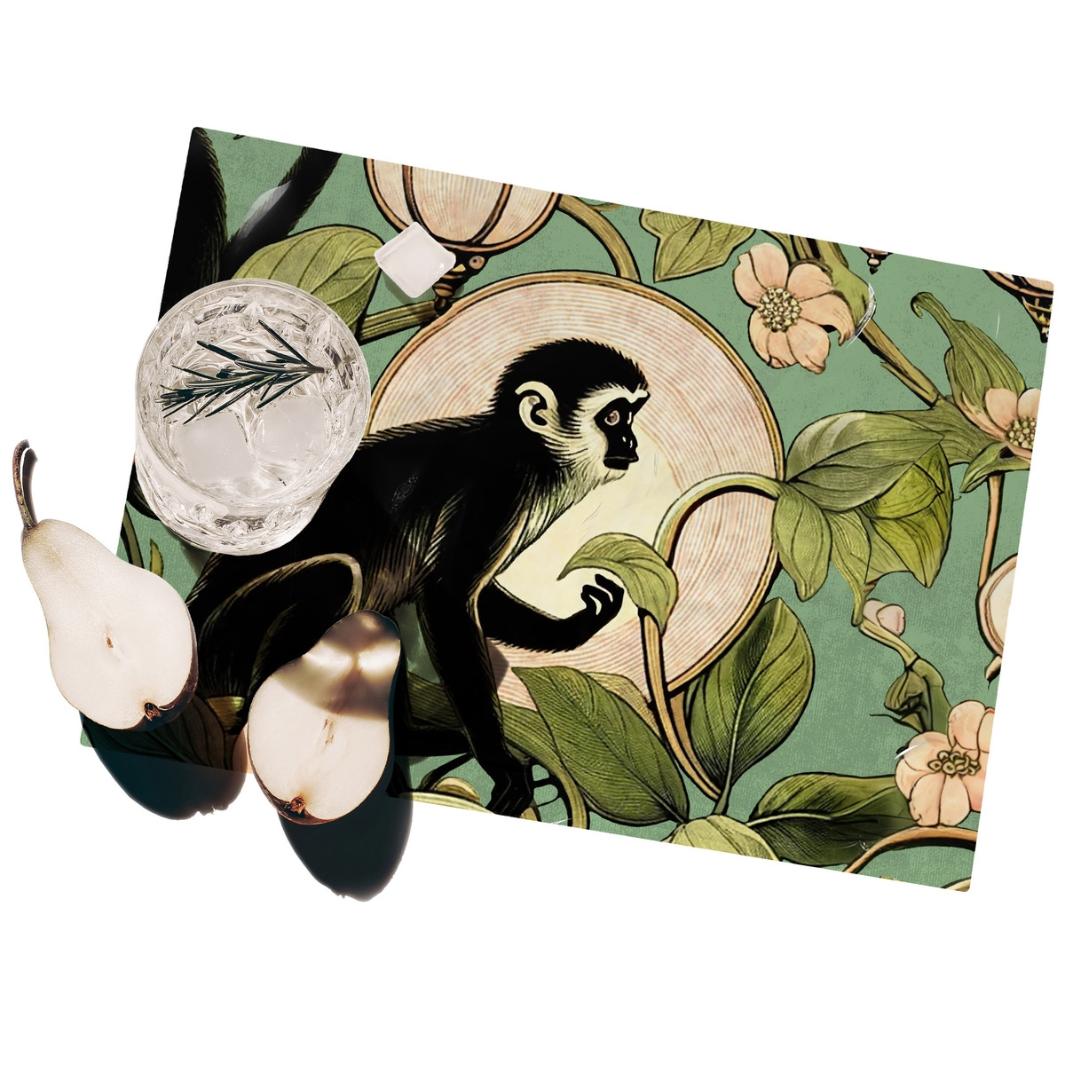Lot de 2 sets de table petit-déjeuner Singes Vert Promotion Lot de 2 sets de table petit-déjeuner Singes Vert Promotion