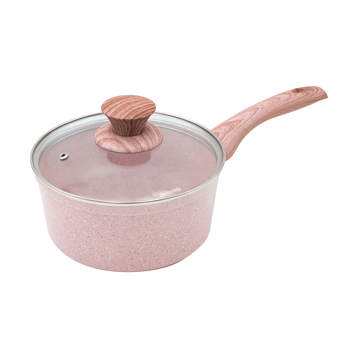 Casseruola 18cm in alluminio con coperchio granito rosa Bisetti Stonerose Promozione Casseruola 18cm in alluminio con coperchio granito rosa Bisetti Stonerose Promozione