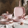 Set di pentole e padelle antiaderenti 13 pezzi granito rosa Stonerose Vendita
