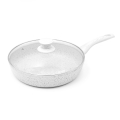 Padella antiaderente 28cm con coperchio e manico legno bianco Stonewhite Promozione