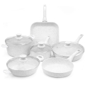 Ensemble de 10 pièces casseroles et poêles en aluminium antiadhésif Bisetti Stonewhite Promotion