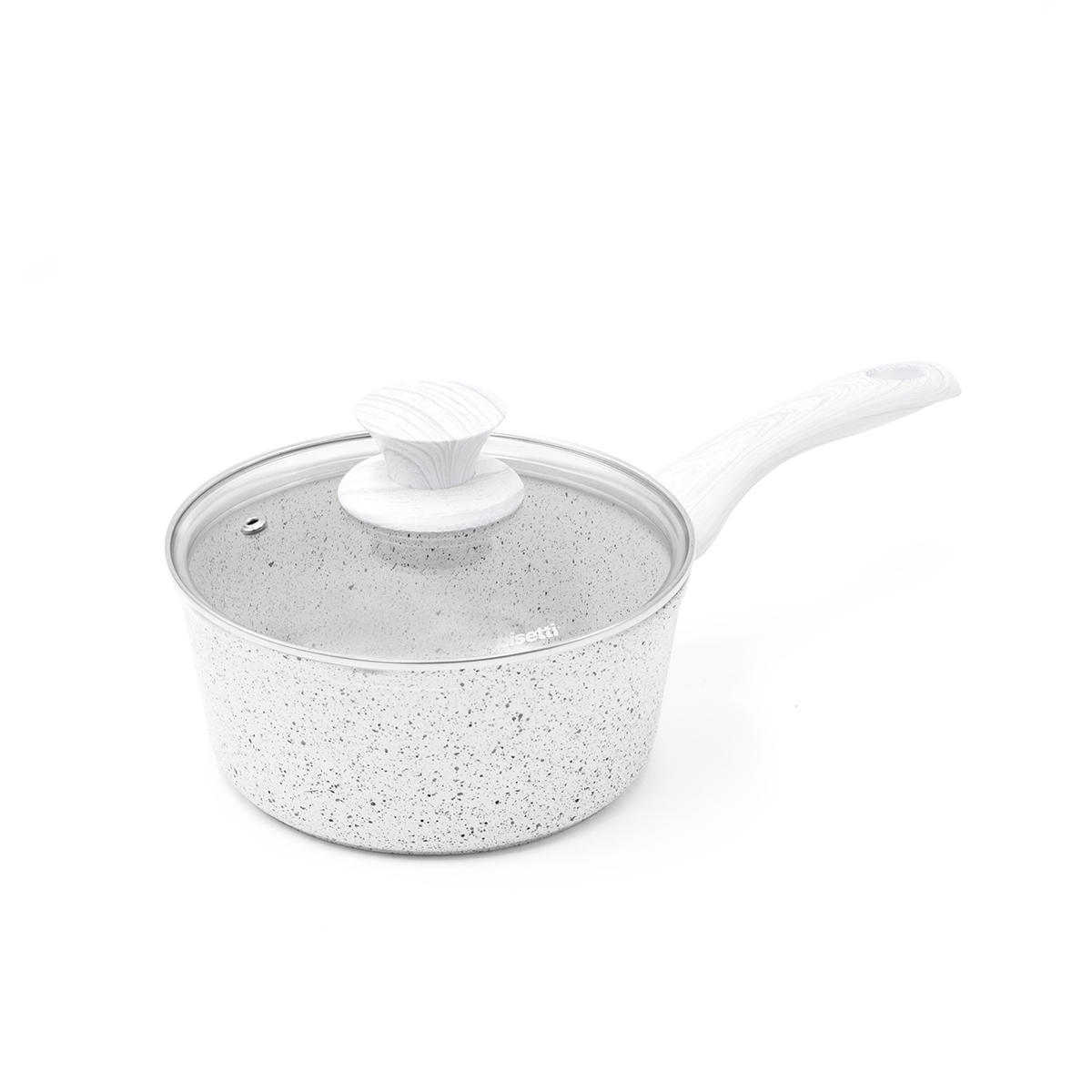 Casseruola 18cm antiaderente con manico legno bianco Bisetti Stonewhite Promozione Casseruola 18cm antiaderente con manico legno bianco Bisetti Stonewhite Promozione