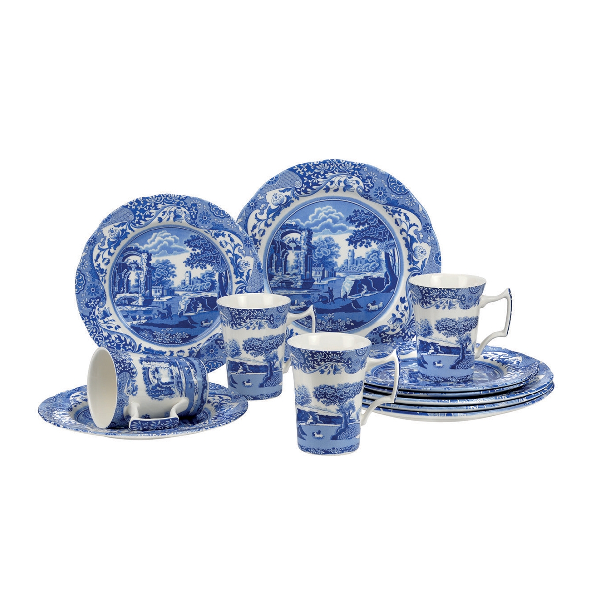 Set stoviglie terracotta stile inglese 12 pezzi Blue Italian Promozione Set stoviglie terracotta stile inglese 12 pezzi Blue Italian Promozione