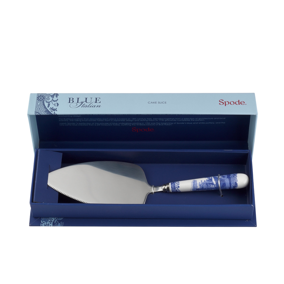 Paletta per dolci in acciaio e ceramica stile inglese Blue Italian Promozione Paletta per dolci in acciaio e ceramica stile inglese Blue Italian Promozione