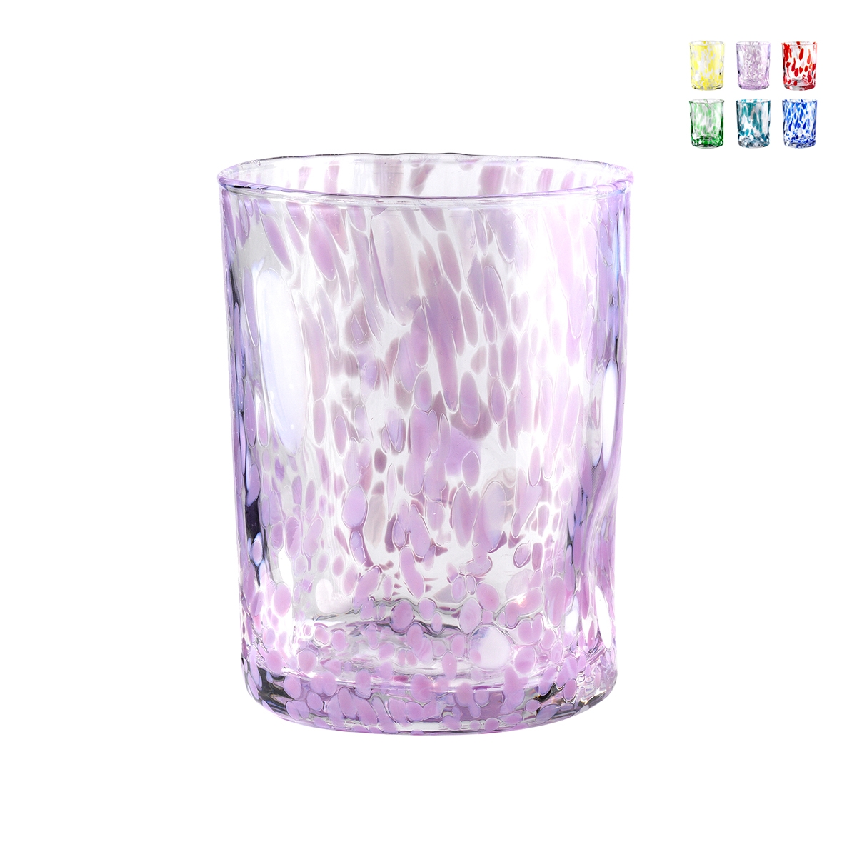 Set 6 bicchieri acqua da tavola 10cm in vetro colorato Carnaval Promozione Set 6 bicchieri acqua da tavola 10cm in vetro colorato Carnaval Promozione