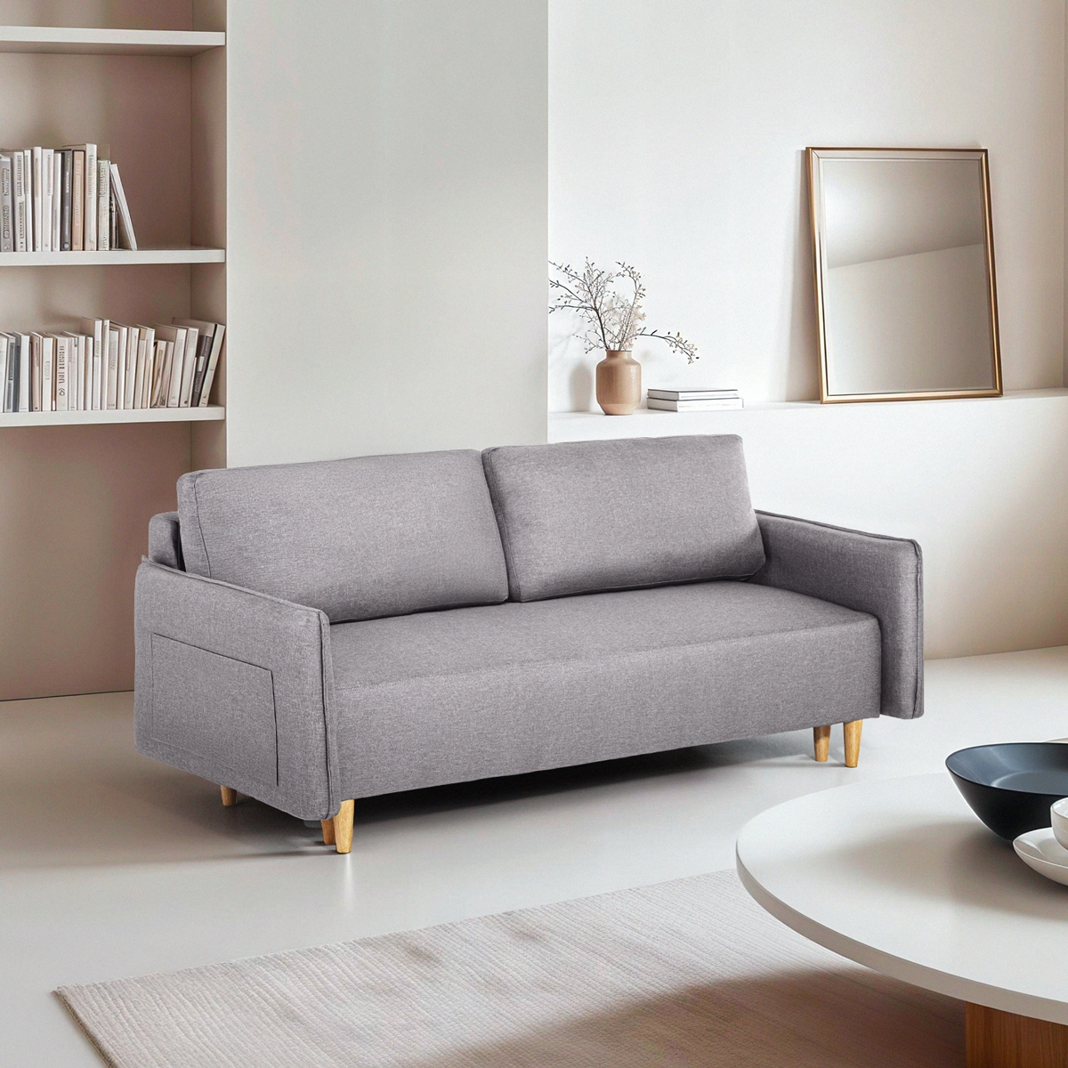 Canapé-lit 2 places style scandinave dossier inclinable Chara Promotion Canapé-lit 2 places style scandinave dossier inclinable Chara Promotion