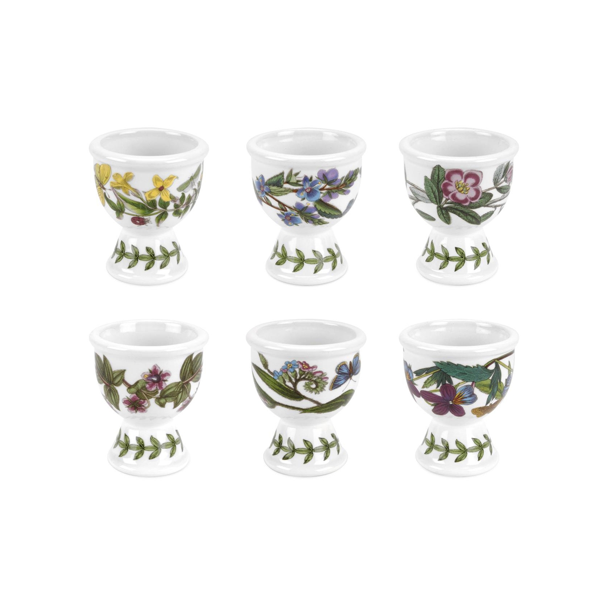 Lot de 6 coquetiers en porcelaine Portmeirion Botanic Garden Promotion Lot de 6 coquetiers en porcelaine Portmeirion Botanic Garden Promotion