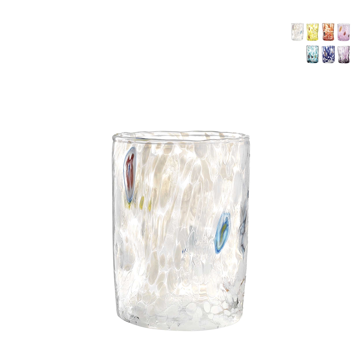 Set 6 bicchieri acqua in vetro colorato cucina ristorante 10cm Murrine Promozione Set 6 bicchieri acqua in vetro colorato cucina ristorante 10cm Murrine Promozione