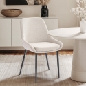 Sedia moderna da cucina in tessuto con gambe in metallo nero Piros Vendita
