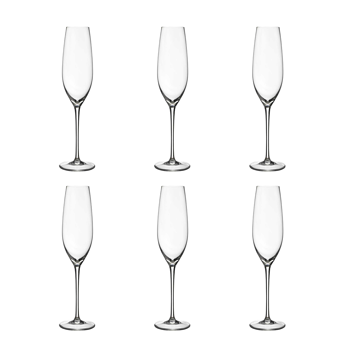 Set 6 bicchieri flûte spumante in vetro design goccia 25cm Sinfonia Promozione Set 6 bicchieri flûte spumante in vetro design goccia 25cm Sinfonia Promozione