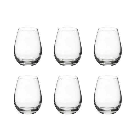 Set 6 bicchieri acqua 10cm design a goccia in vetro cristallino Sinfonia Promozione