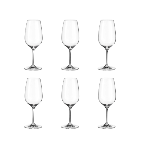 Set 6 calici bordeaux design goccia 570ml in vetro cristallino Sinfonia Promozione