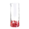 Brocca acqua 0,9lt in vetro da tavola con decorazioni rosse 21cm Venise Promozione