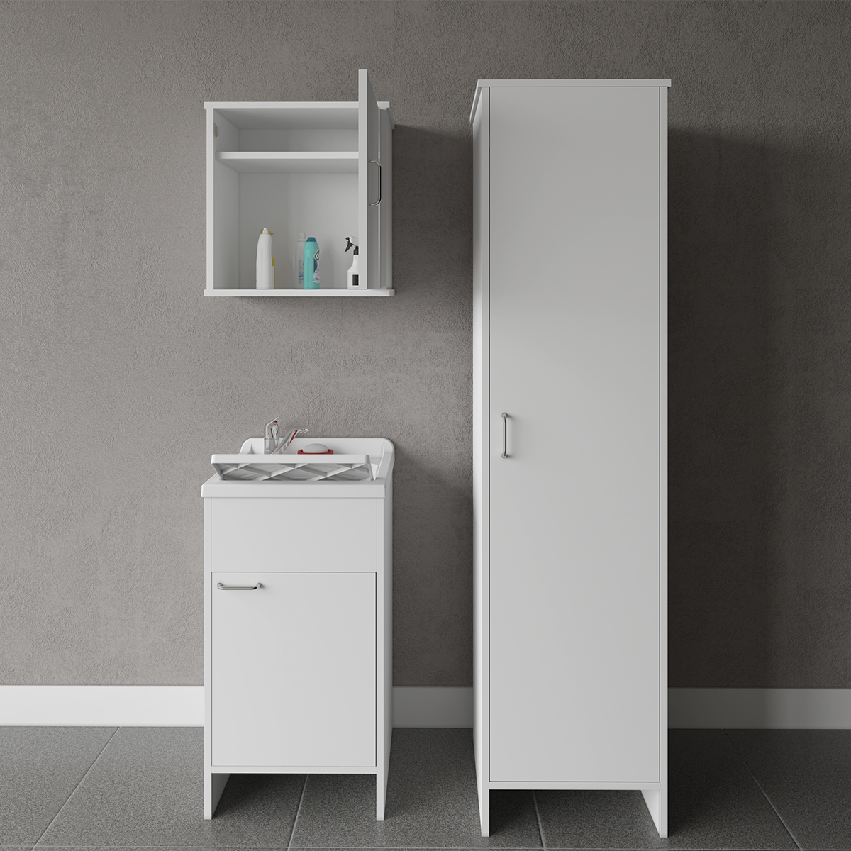 Ensemble de buanderie mobile avec meuble suspendu et colonne Negrari COMP 5 Promotion