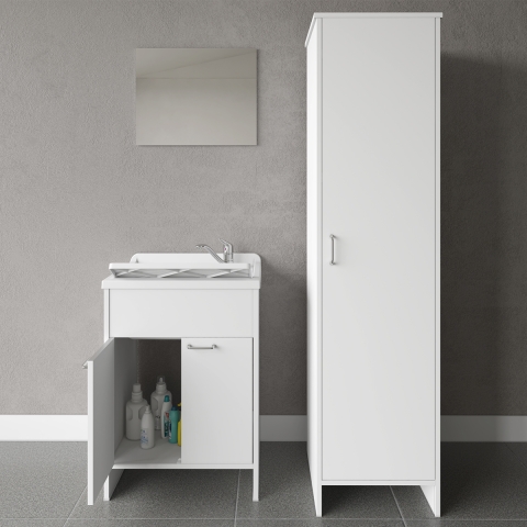 Ensemble mobile de lessive avec miroir et colonne de buanderie Negrari COMP 8 Promotion