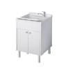 Meuble de buanderie d'extérieur en PVC avec bac et 2 portes Negrari 9052K Promotion