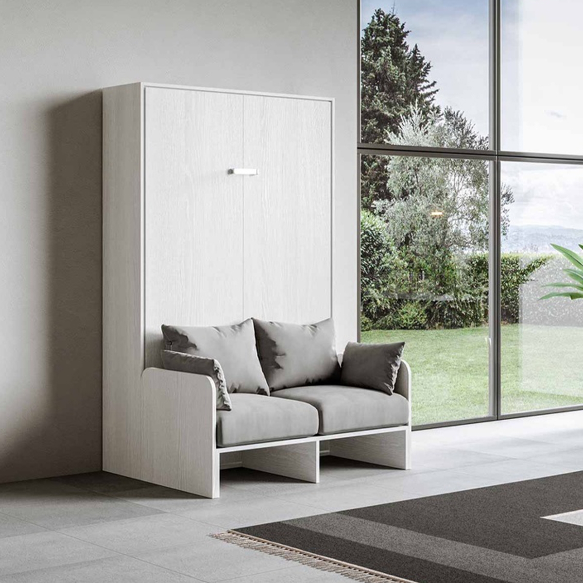 Letto a scomparsa francese 140x190cm con divano imbottito Sofà Kentaro Promozione Letto a scomparsa francese 140x190cm con divano imbottito Sofà Kentaro Promozione