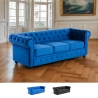 Canapé Chesterfield en velours 3 places style classique vintage Norwich Promotion