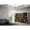 Bibliothèque murale salon design moderne avec compartiments en bois noyer Trek 7 Offre