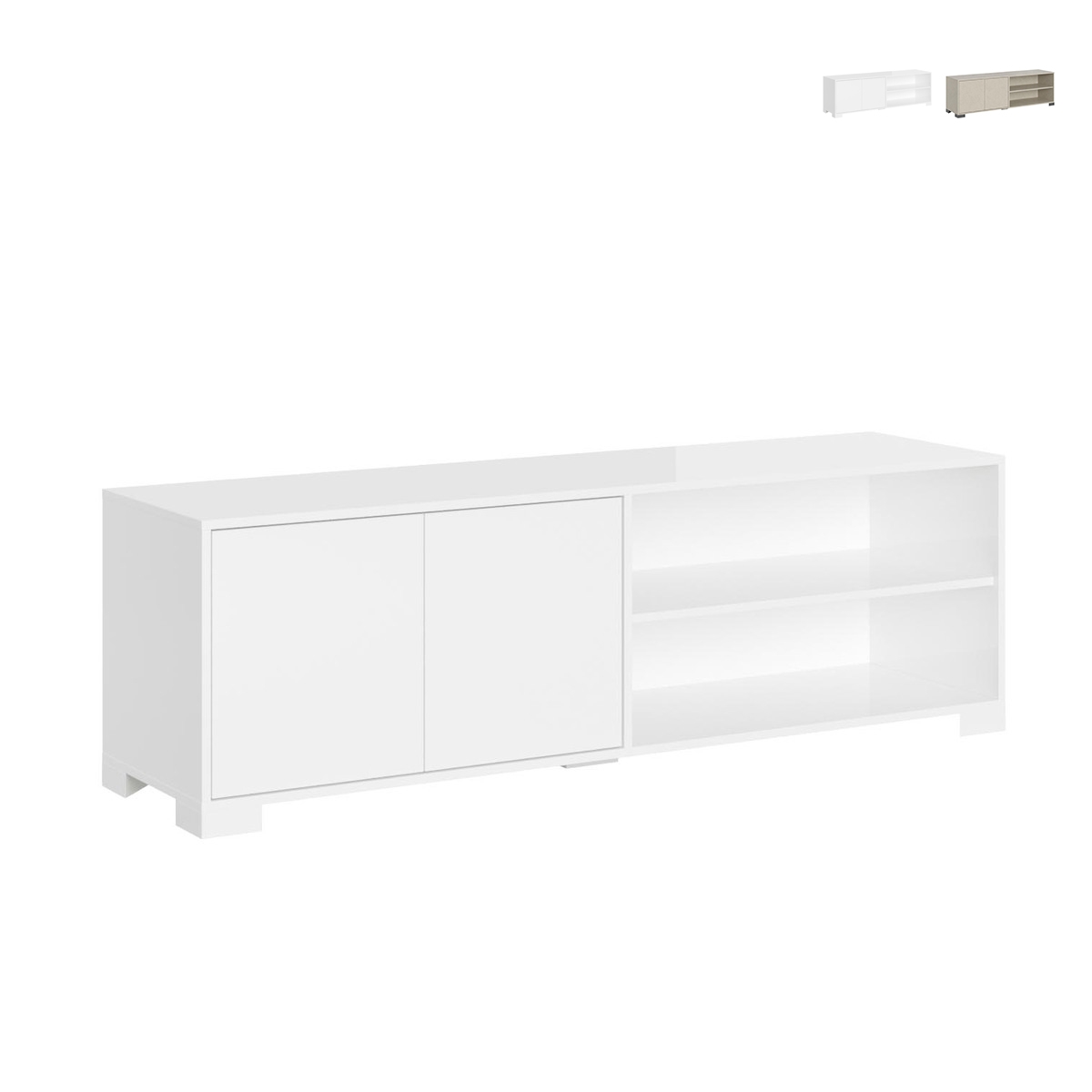 Moderner Design-TV-Schrank mit offenem Fach und Regalen 150x40x40 Lumina Aktion Moderner Design-TV-Schrank mit offenem Fach und Regalen 150x40x40 Lumina Aktion