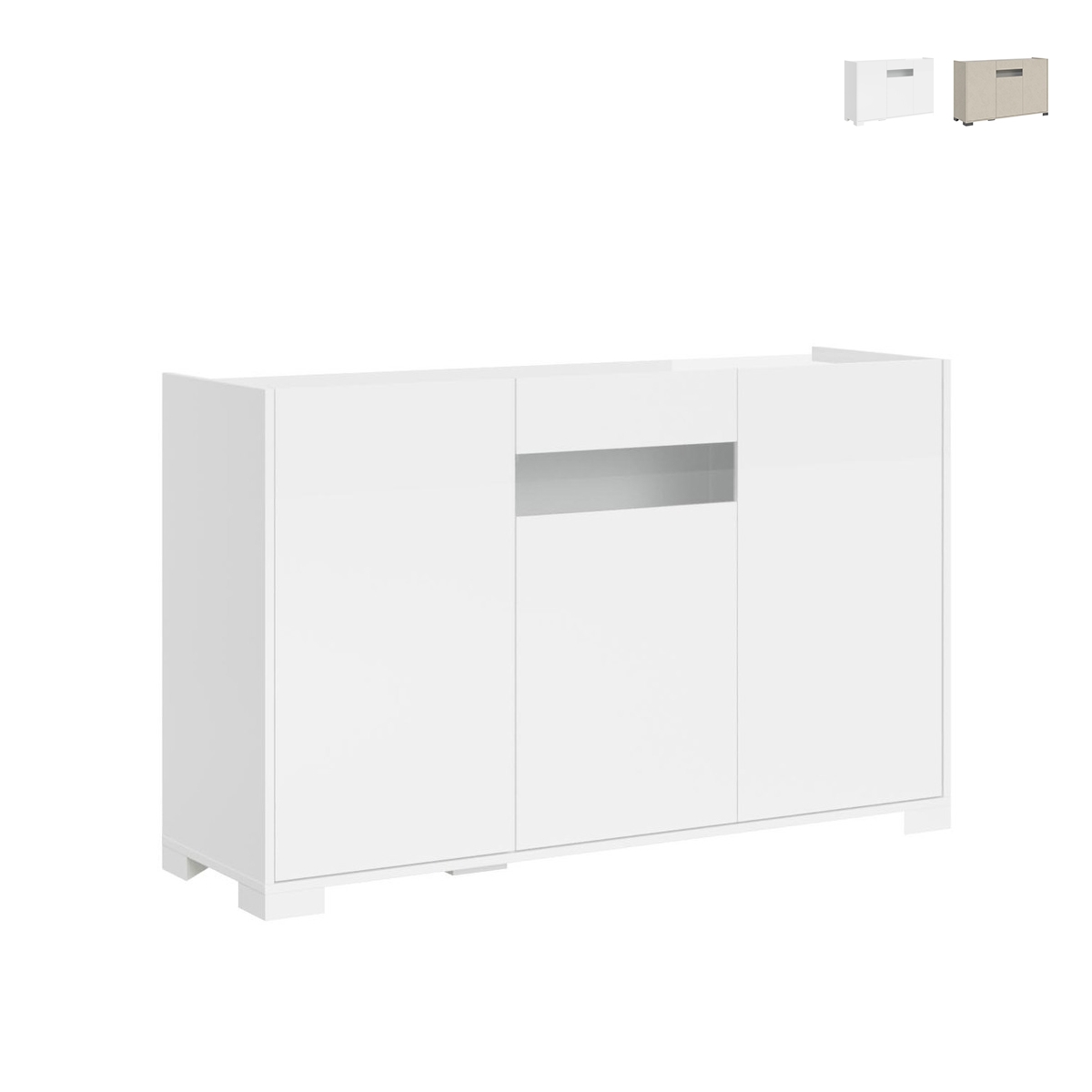 Moderne Design-Anrichte mit 3 Türen und Rauchglas 130x40x81 Riflesso Aktion Moderne Design-Anrichte mit 3 Türen und Rauchglas 130x40x81 Riflesso Aktion