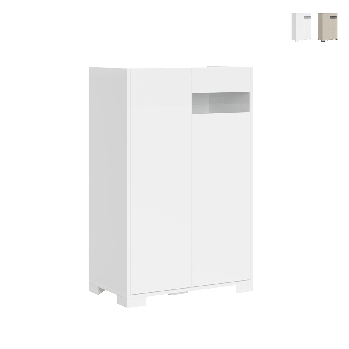 Buffet haut 2 portes rangement moderne gain de place 70x35x110 Riflesso Promotion Buffet haut 2 portes rangement moderne gain de place 70x35x110 Riflesso Promotion