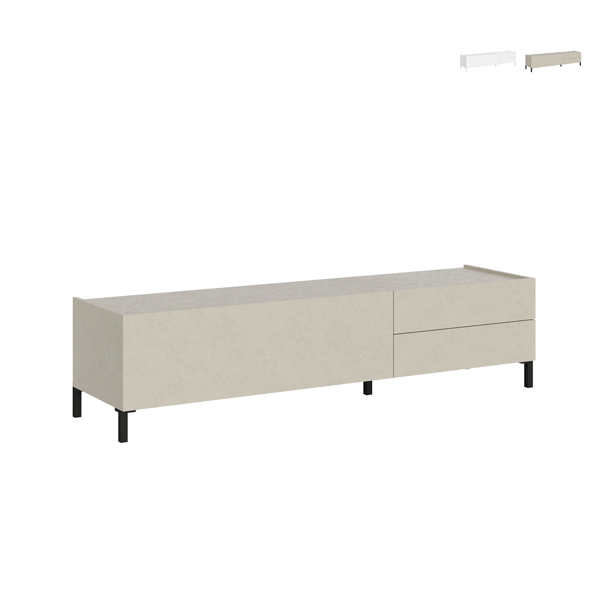 Meuble TV minimaliste 1 niche et 2 tiroirs salon living 160x42x40 Solaria Promotion Meuble TV minimaliste 1 niche et 2 tiroirs salon living 160x42x40 Solaria Promotion