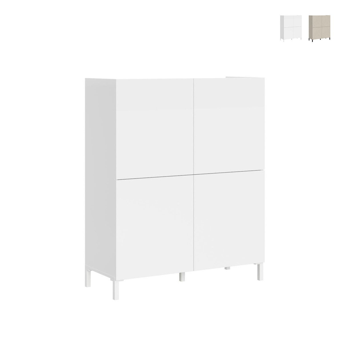 Hohe platzsparende Anrichte 4 Türen modernes minimalistisches Design 90x35x110 Solaria Aktion Hohe platzsparende Anrichte 4 Türen modernes minimalistisches Design 90x35x110 Solaria Aktion