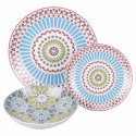 Set 18 pezzi da tavola porcellana piatti decorati stile esotico Casablanca Saldi