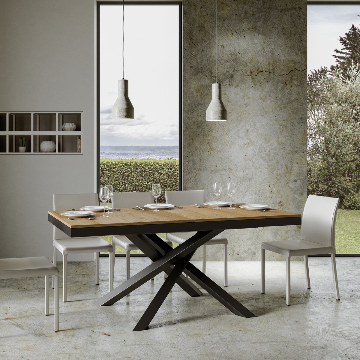 Tavolo allungabile design moderno industrial 90×160-420 Volantis Evolution Promozione Tavolo allungabile design moderno industrial 90×160-420 Volantis Evolution Promozione