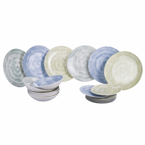 Service de table 18 pièces en porcelaine style naturel Spring City Promotion