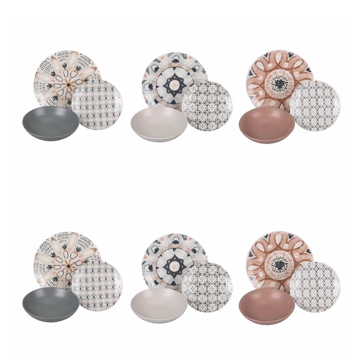 Servizio set piatti stoviglie 18 pezzi porcellana stile boho Bohémienne Promozione Servizio set piatti stoviglie 18 pezzi porcellana stile boho Bohémienne Promozione