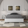 Letto una piazza e mezza con rete  bianco frassino 120x190 Nuamo Promozione