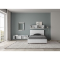 Letto una piazza e mezza contenitore 120x190 in legno bianco Demas Saldi