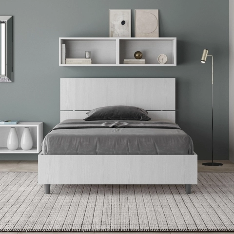 Letto una piazza e mezza 120x200 con contenitore e testiera alta Demas Promozione