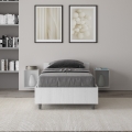 Letto singolo con vano contenitore 80x190 in legno bianco Nuamo Promozione