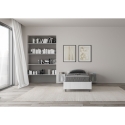 Letto singolo con vano contenitore 80x190 in legno bianco Nuamo Offerta