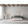Lit double français avec rangement 140x190 en bois blanc Nuamo Offre