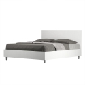 Letto matrimoniale 160x190 design moderno bianco con rete testiera Demas Vendita
