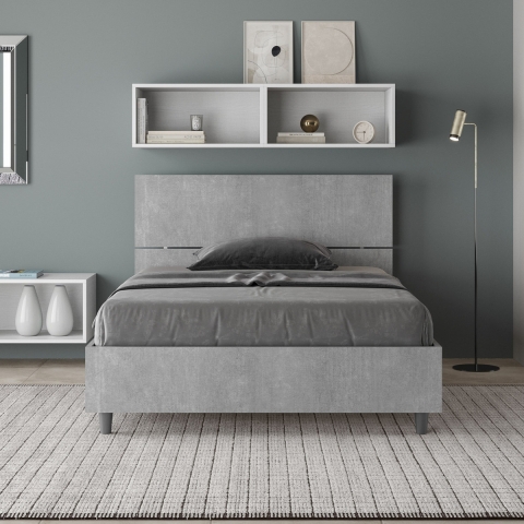 Letto una piazza e mezza 120x200cm contenitore testiera inclinata Demas Promozione