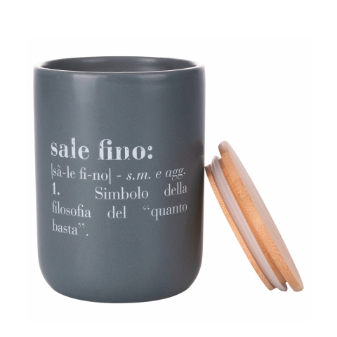 Pot à sel de cuisine en céramique avec couvercle 10x13,5 Victionary Promotion