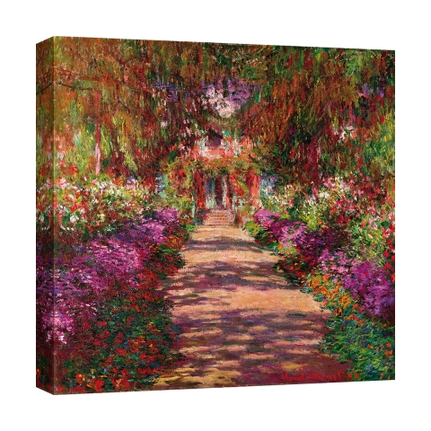 Quadro stampa impressionista Sentiero nel giardino di Monet Giverny Promozione