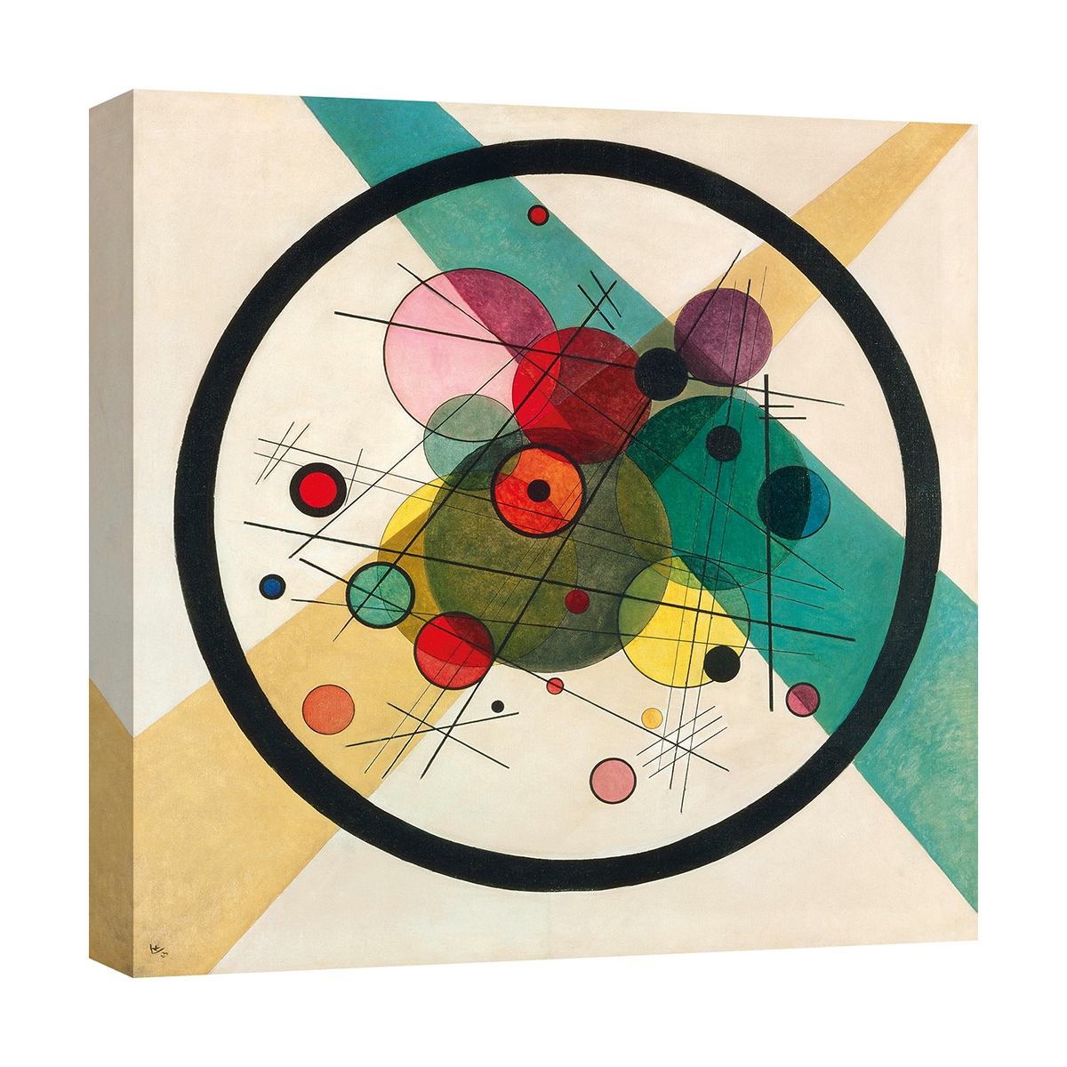 Moderne abstrakte Leinwanddruck "Circles in a Circle" von Wassily Kandinsky Aktion Moderne abstrakte Leinwanddruck "Circles in a Circle" von Wassily Kandinsky Aktion