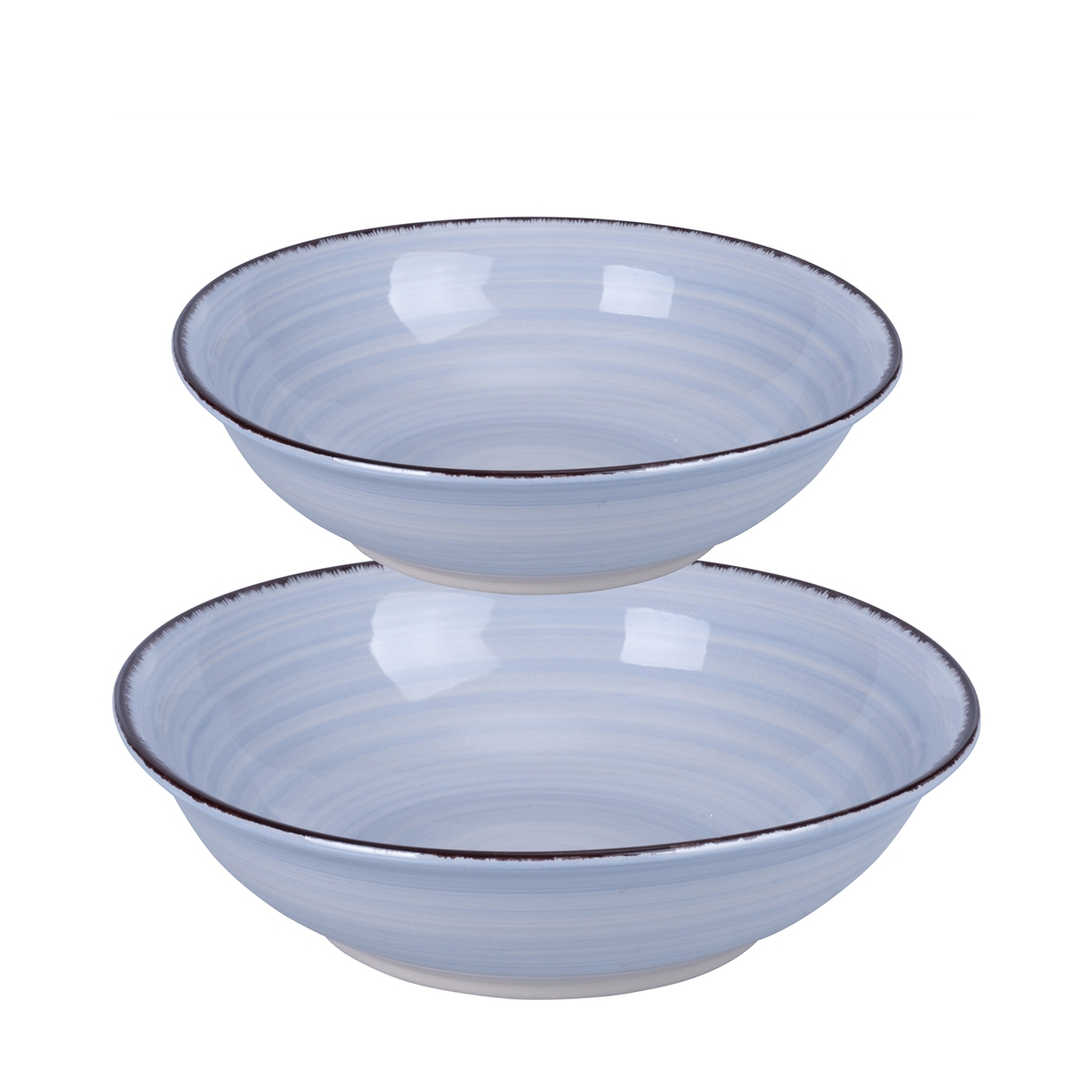 Set aus 2 großen und kleinen Salatschüsseln aus Steingut, 4 Farbtöne Aktion Set aus 2 großen und kleinen Salatschüsseln aus Steingut, 4 Farbtöne Aktion