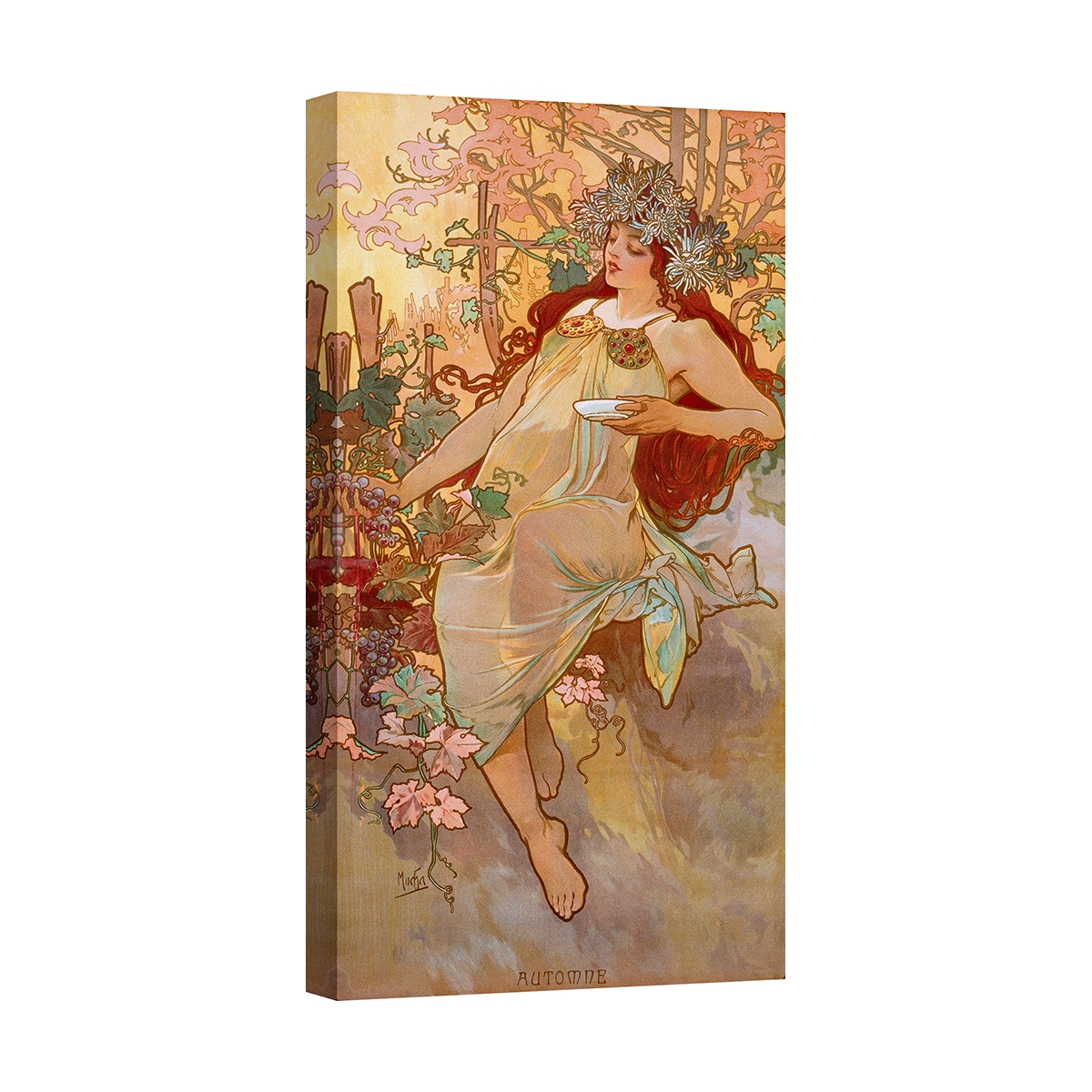 Stampa su tela quadro donna Art Nouveau Autunno Alphonse Mucha Promozione Stampa su tela quadro donna Art Nouveau Autunno Alphonse Mucha Promozione