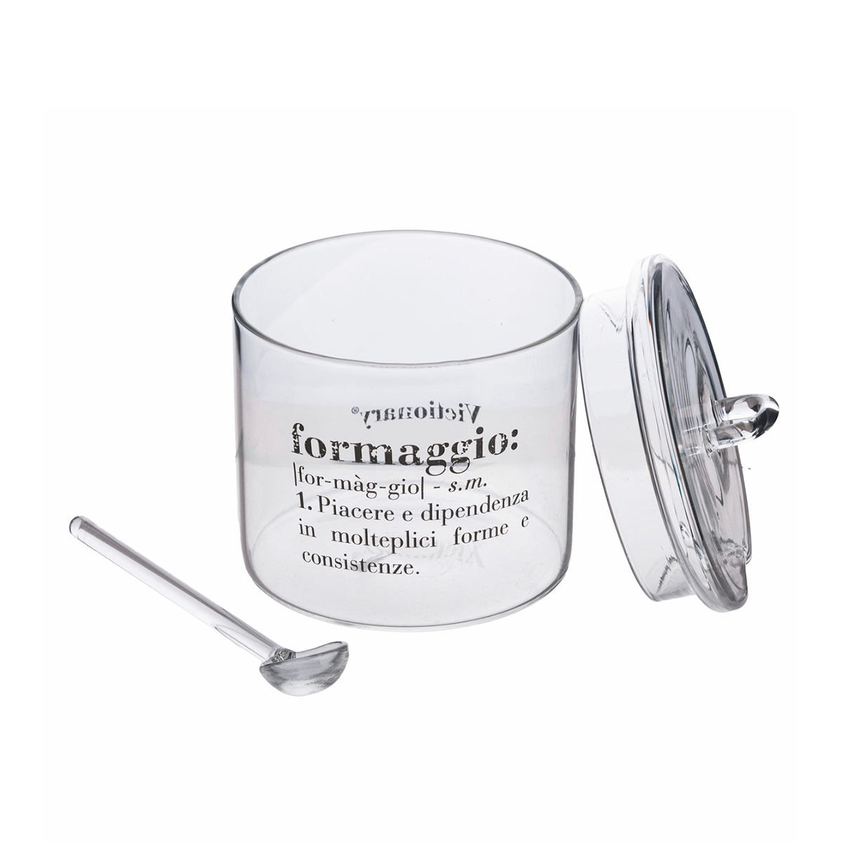 Formaggera con coperchio e cucchiaino vetro trasparente Victionary Promozione Formaggera con coperchio e cucchiaino vetro trasparente Victionary Promozione